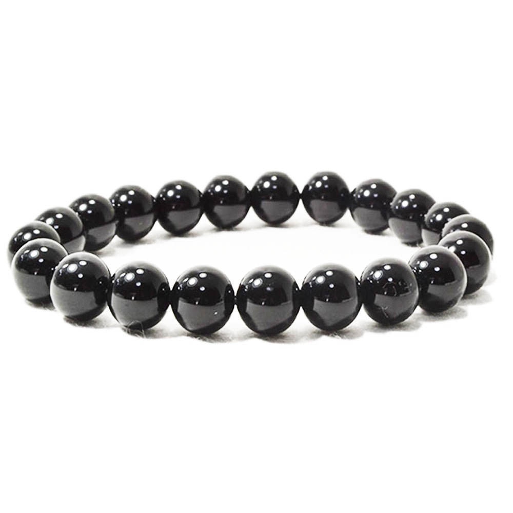 モリオン<br>ブレスレット/黒水晶/チベット産<br>Φ8-12mm<br>魔除け/邪気払い/厄除け<br>石ランク/★★★★★