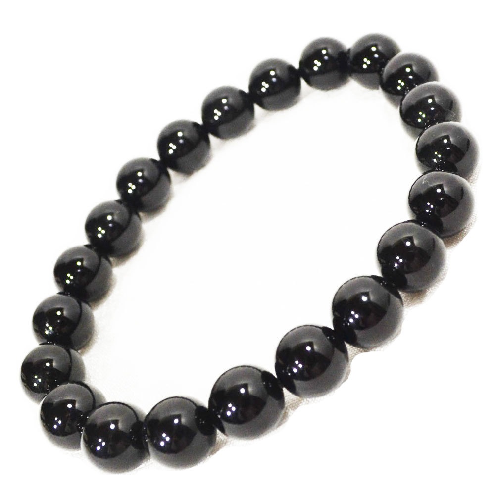 モリオン<br>ブレスレット/黒水晶/チベット産<br>Φ8-12mm<br>魔除け/邪気払い/厄除け<br>石ランク/★★★★★