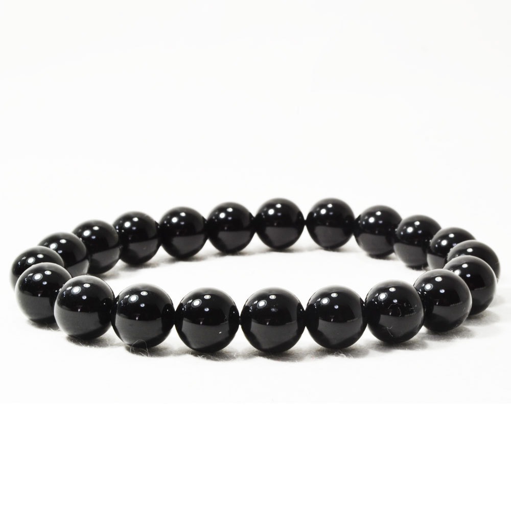 モリオン<br>ブレスレット/黒水晶/チベット産<br>Φ8-12mm<br>魔除け/邪気払い/厄除け<br>石ランク/★★★★★