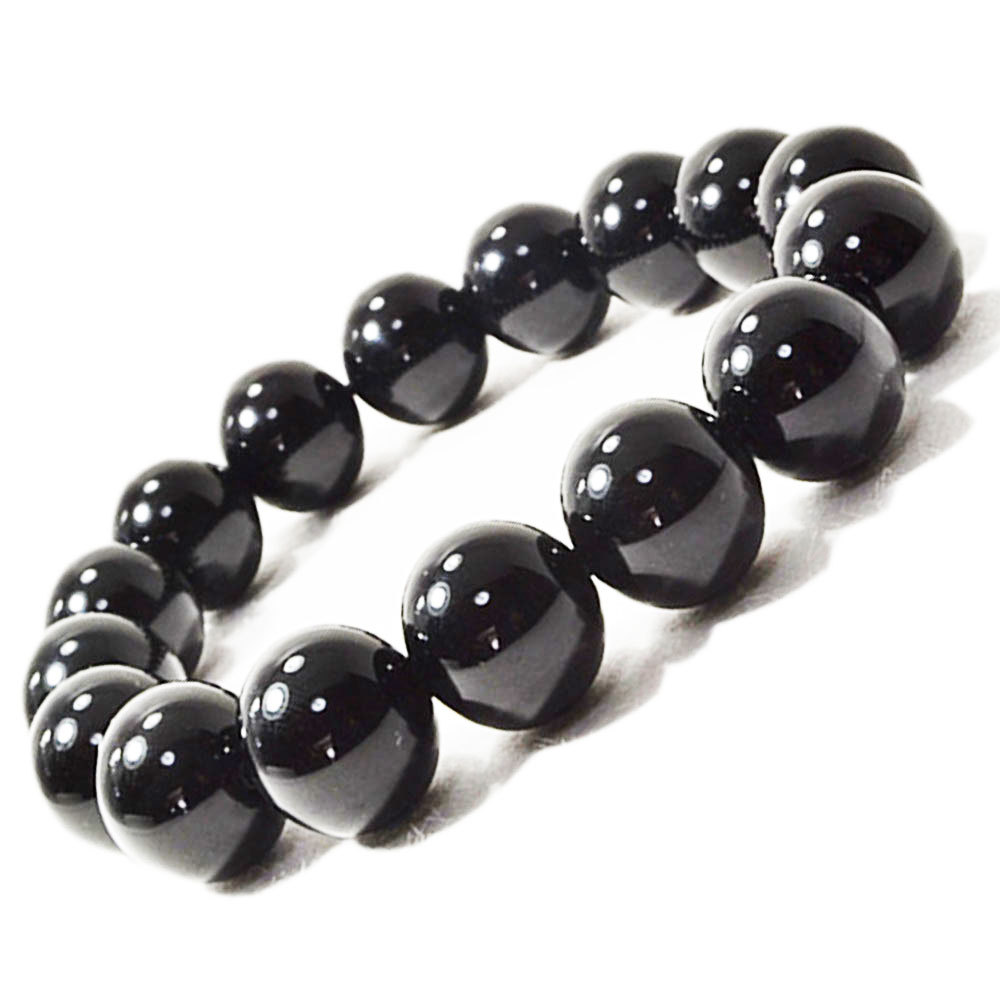 モリオン<br>ブレスレット/黒水晶/チベット産<br>Φ8-12mm<br>魔除け/邪気払い/厄除け<br>石ランク/★★★★★