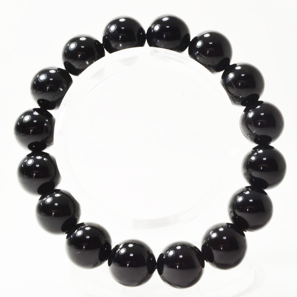 モリオン<br>ブレスレット/黒水晶/チベット産<br>Φ8-12mm<br>魔除け/邪気払い/厄除け<br>石ランク/★★★★★