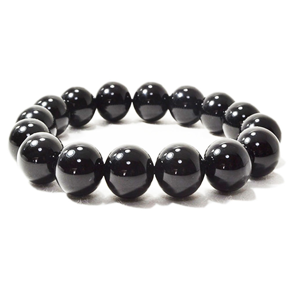 モリオン<br>ブレスレット/黒水晶/チベット産<br>Φ8-12mm<br>魔除け/邪気払い/厄除け<br>石ランク/★★★★★