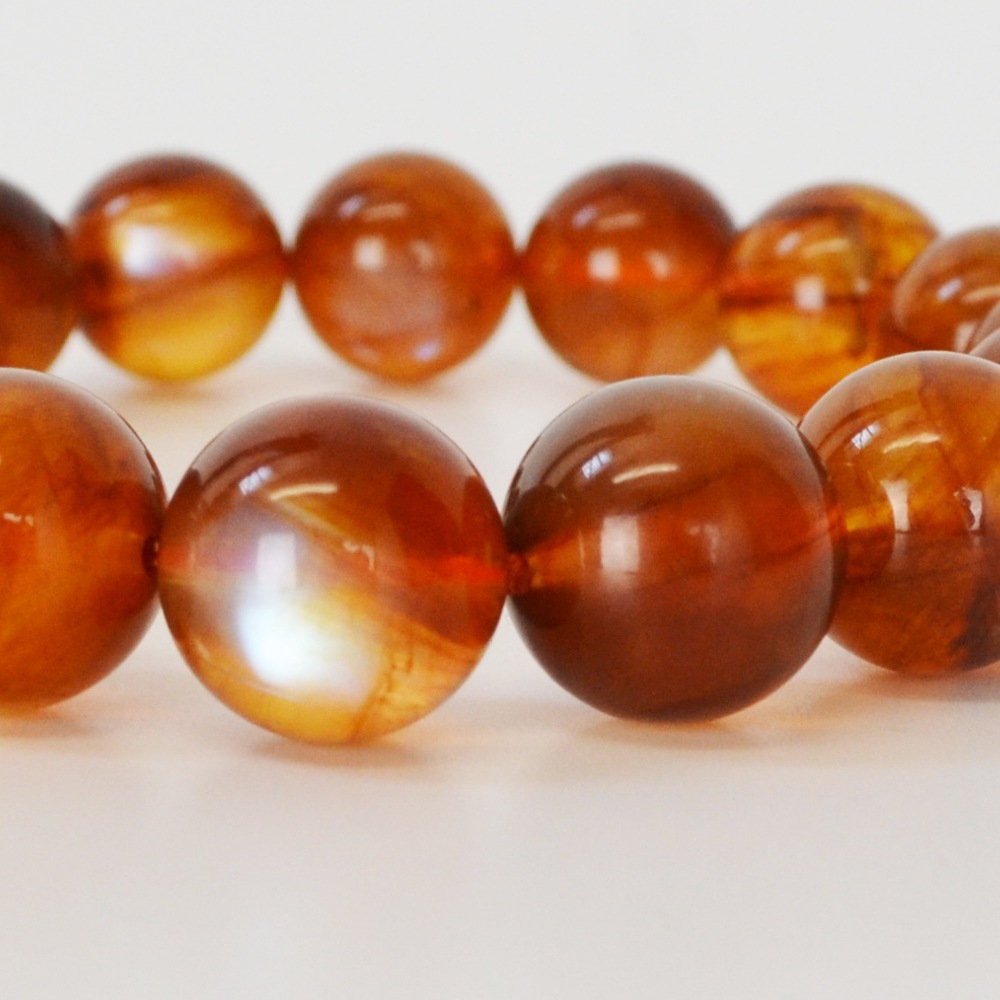 プラジオクレースムーンストーン<br>ブレスレット<br>Φ9.5-13.5mm<br>恋人が欲しい/復縁/良縁<br>石ランク/★★★★★