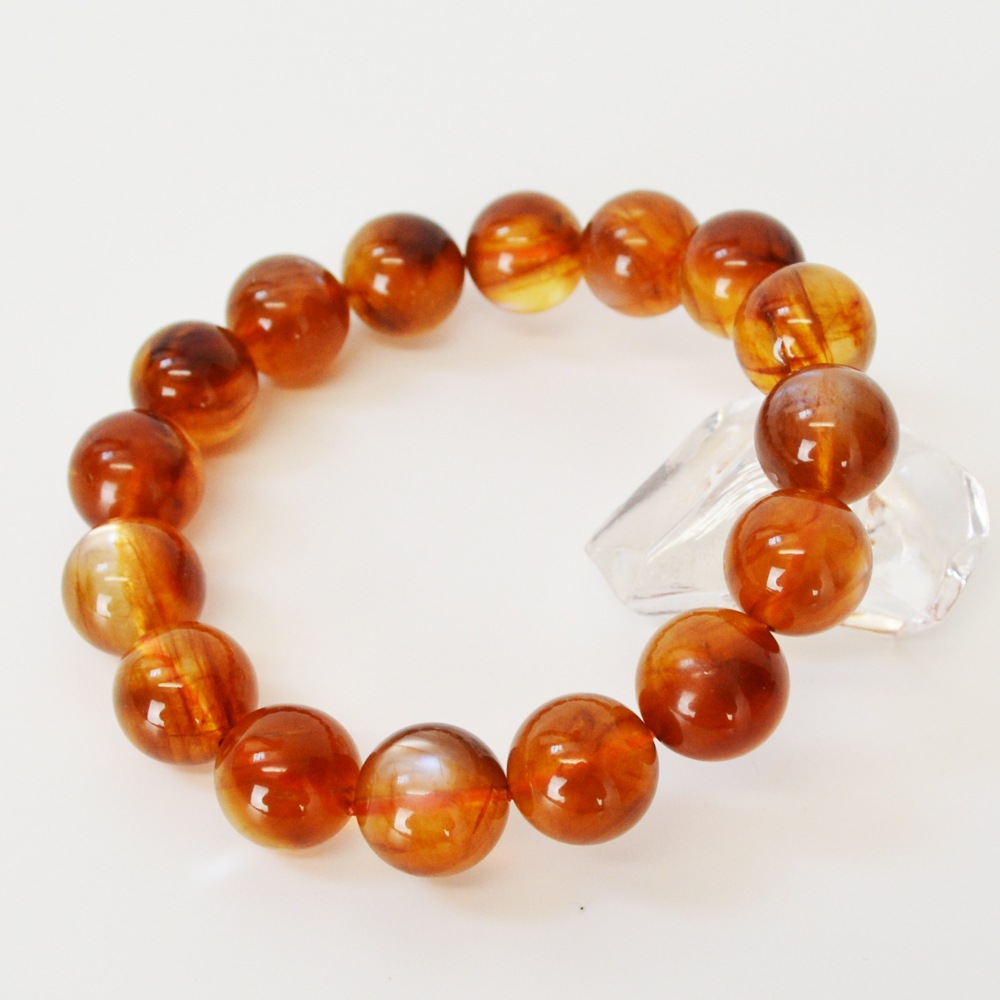 プラジオクレースムーンストーン<br>ブレスレット<br>Φ9.5-13.5mm<br>恋人が欲しい/復縁/良縁<br>石ランク/★★★★★