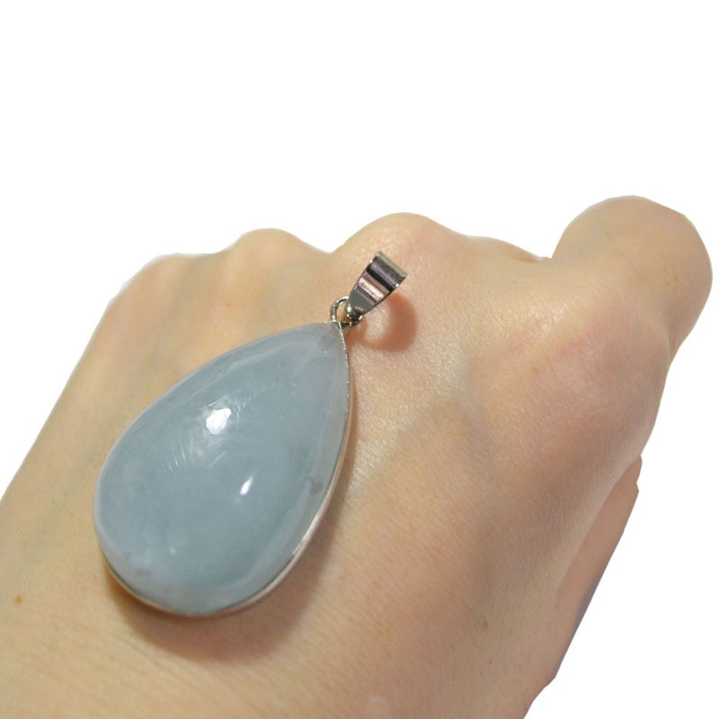 アクアマリン<br>ネックレストップ<br>TYPE:8/一点もの<br>恋愛/結婚/海難事故防止<br>石ランク/★★★★☆