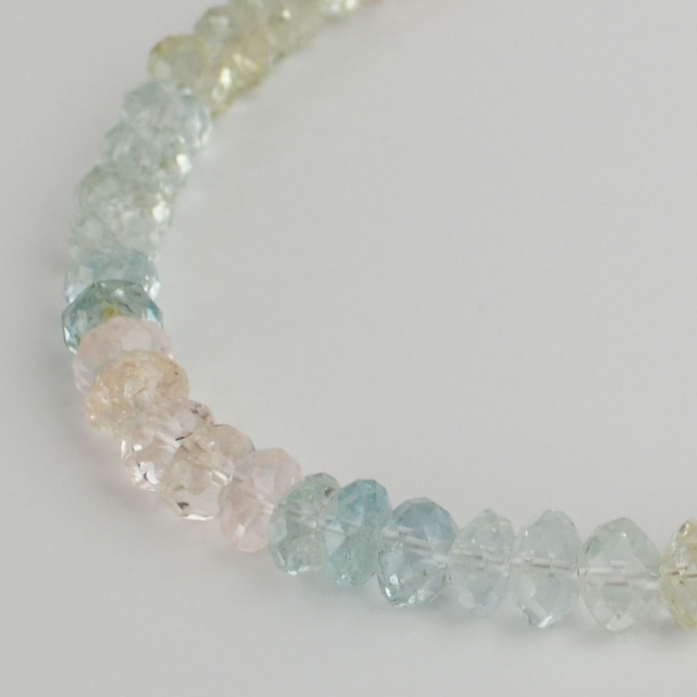 アクアマリン　モルガナイト　ゴシェナイト<br>ネックレス<br>Φ7-8mm<br>愛情/冷静/幸福/知性/結婚<br>石ランク/★★★★☆