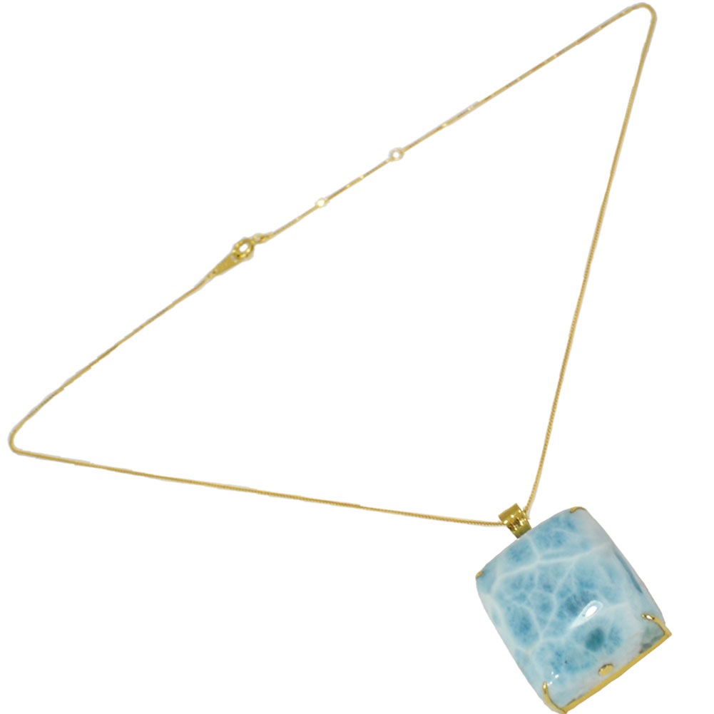 ラリマー<br>K18ネックレス<br>81カラット<br>癒し/対人<br>★★★★★