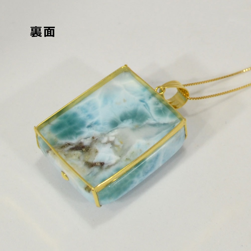 ラリマー<br>K18ネックレス<br>81カラット<br>癒し/対人<br>★★★★★