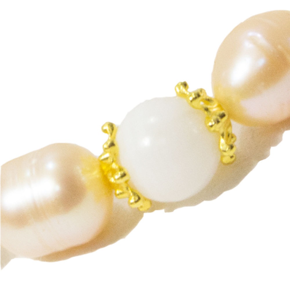 ピンク淡水パール/マザーオブパール<br>ブレスレット<br>癒し/女性らしさ<br>石ランク/★★★☆☆