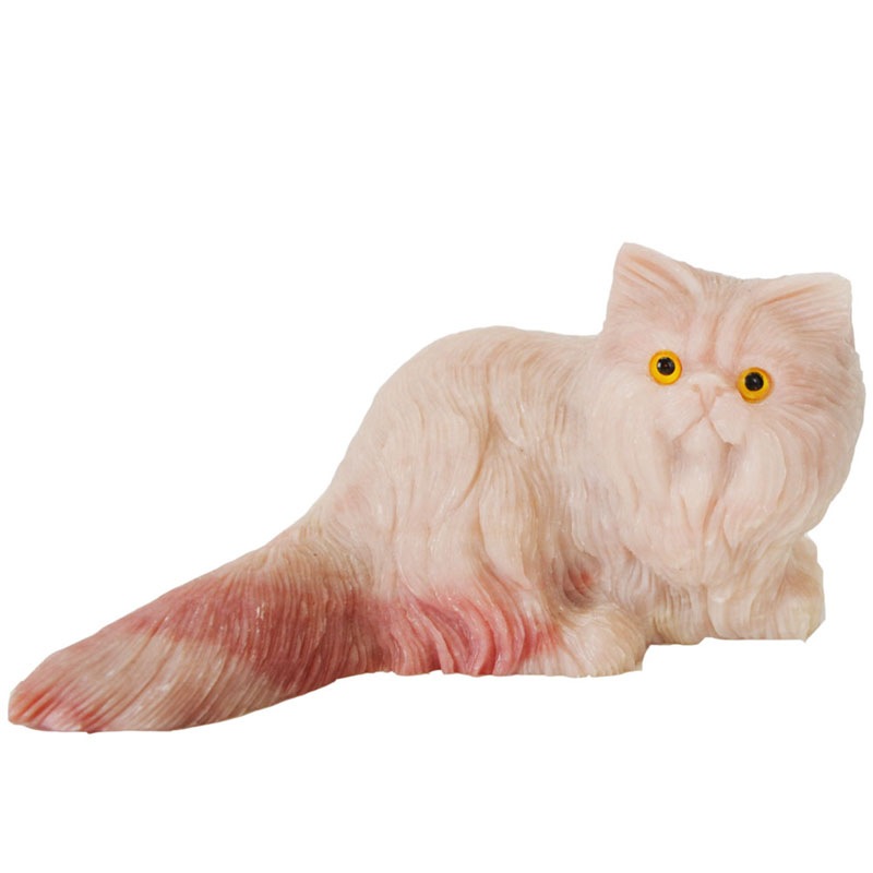 ピンクオパール<br>彫刻/置物<br>猫/風水<br>恋愛/幸運<br>石ランク/★★★★★