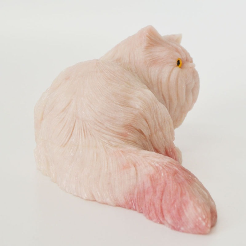 ピンクオパール<br>彫刻/置物<br>猫/風水<br>恋愛/幸運<br>石ランク/★★★★★
