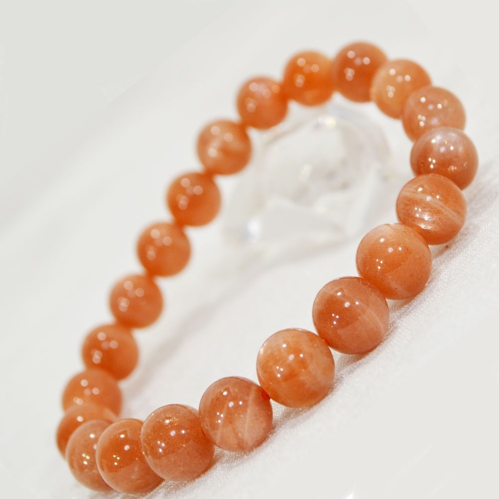 サンムーンストーン<br>ブレスレット<br>Φ10mm<br>恋人が欲しい/復縁/良縁<br>石ランク/★★★★★