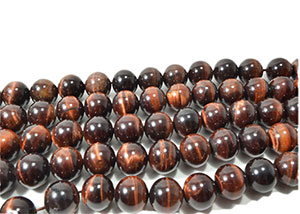 レッドタイガーアイ<br>一粒売り/Φ12mm,10mm,8mm<br>金運/勝負運/ビジネスチャンス<br>石ランク/★★★★★