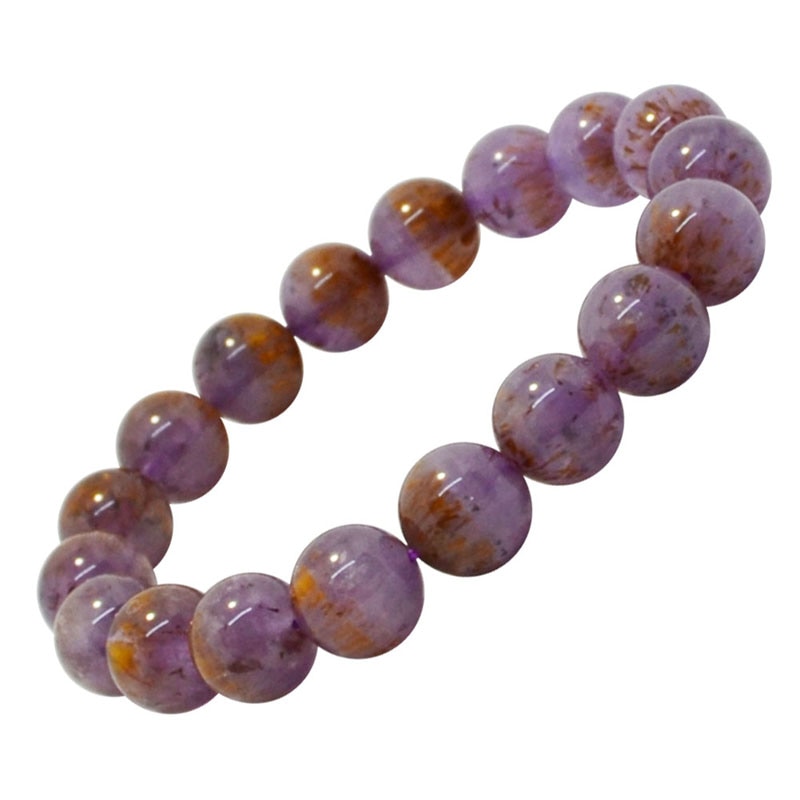 カコクセナイトインアメジスト<br>ブレスレット/一点もの<br>Φ11mm<br>癒し/ヒーリング<br>石ランク/★★★★★