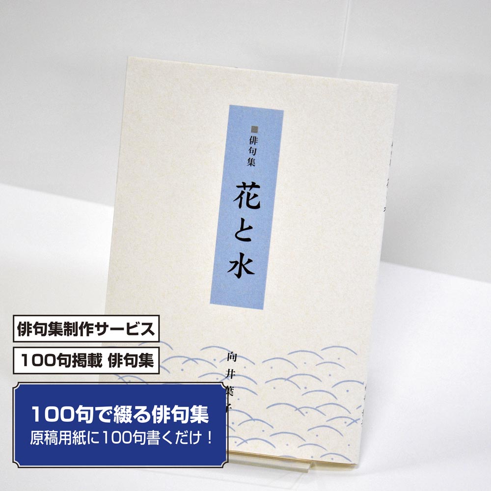 100句で俳句集　カバー付き文庫本タイプ＜100句掲載句集、2句立/ページ、デザインパターン13＞