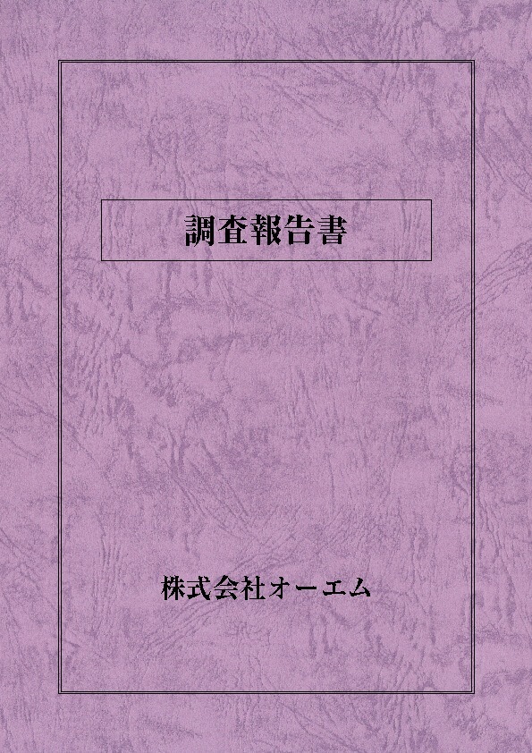 調査報告書の表紙（名入れ・デザインA）　レザック66・175kg　A3ワイド（302×430mm）　2つ折り仕上がり