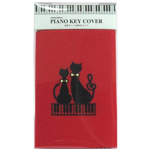88鍵盤用ピアノキーカバー（猫＆鍵盤柄） | ピアノ用品,ピアノキー
