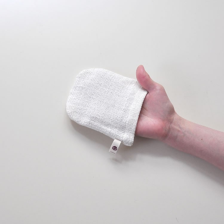 ガラ紡のしっとりミニミトン 和紡