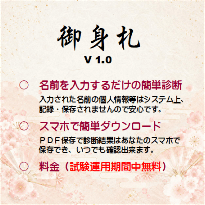 御身札Ｖ1.0　誘導エネルギー診断