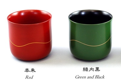 【送料込】輪島塗　ホットカップ 波線蒔絵