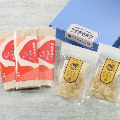 【送料込】能登ふぐ花削り節・なまこうどんセット