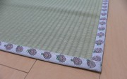 畳屋さんが作った！い草の上敷き（2枚）面ファスナー付き（おむらんちゃん縁）