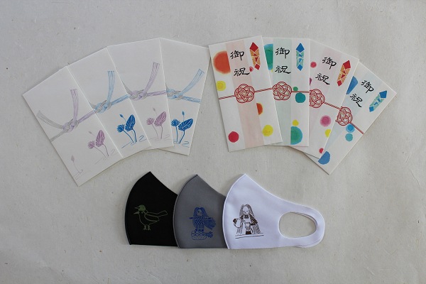 アマビエマスク+オリジナル熨斗袋＆不祝儀袋【マスクの色柄お任せ】