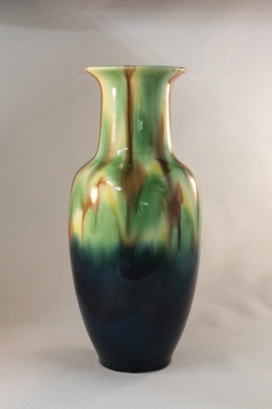 長崎三彩 サギ型花瓶