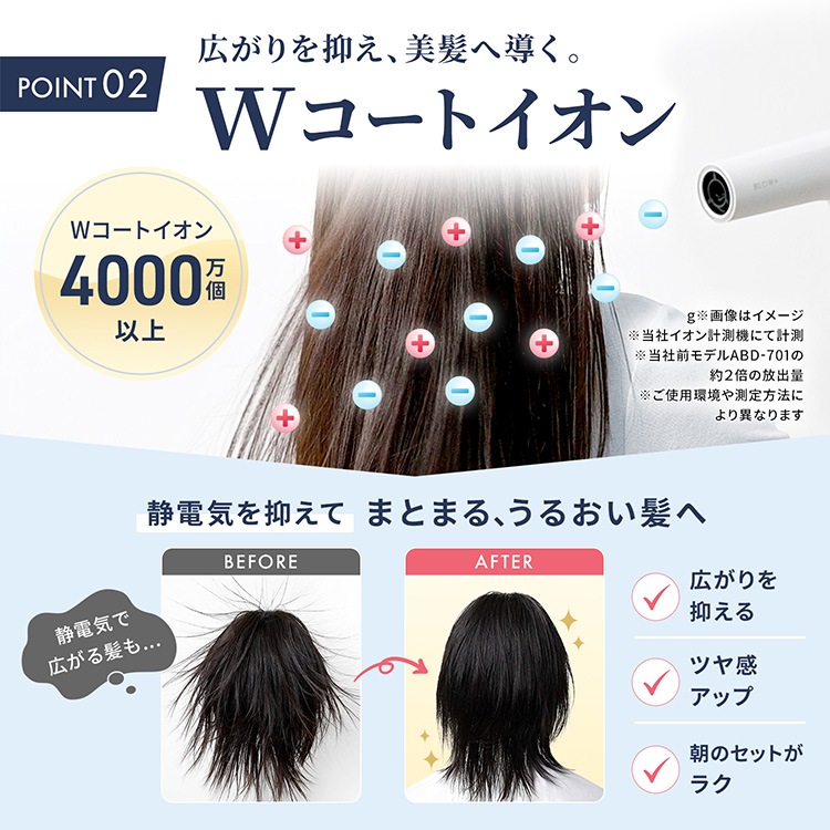 一般用】ワンダム プラズマケア ヘアドライヤー BLOW+ HBD-702F