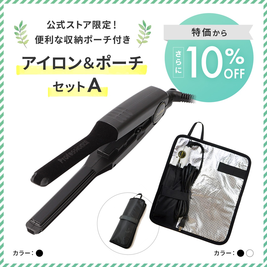 【10%OFF】ワンダム 業務用アイロン＆ポーチセットA