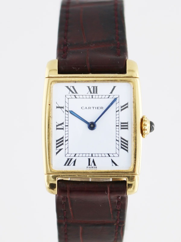 Cartier ジャガー デザイン プレート CARTIER 18K．「REVERSO」紳士用手巻き Jaeger