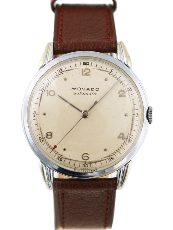 MOVADO ヴィンテージ　シルバー ブラック文字盤 ラウンドケース 時計 MOVADO ヴィンテージ シルバー ブラック文字盤 ラウンドケース