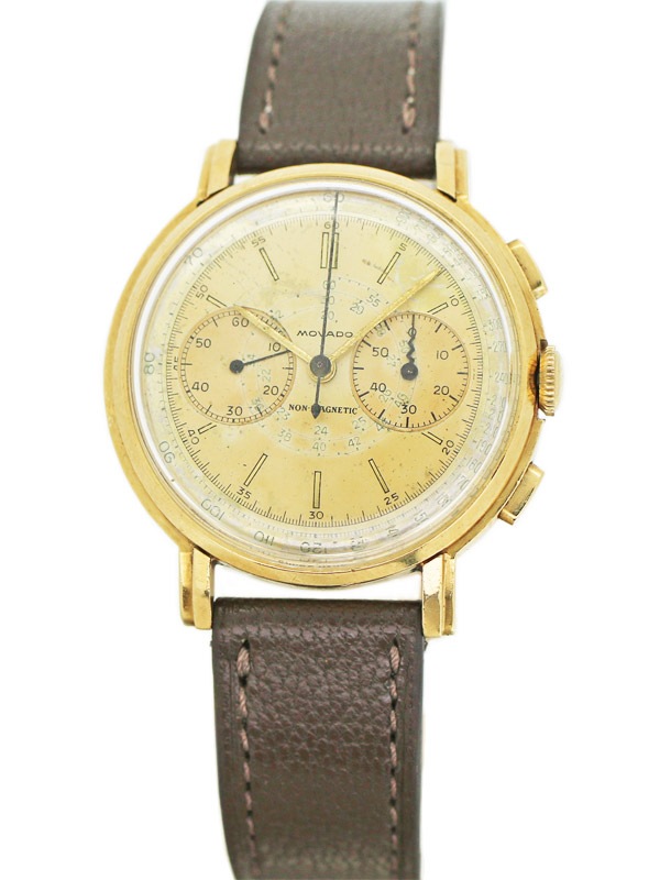 MOVADO 18K．ステップドダウンラウンドケース 「クロノグラフ