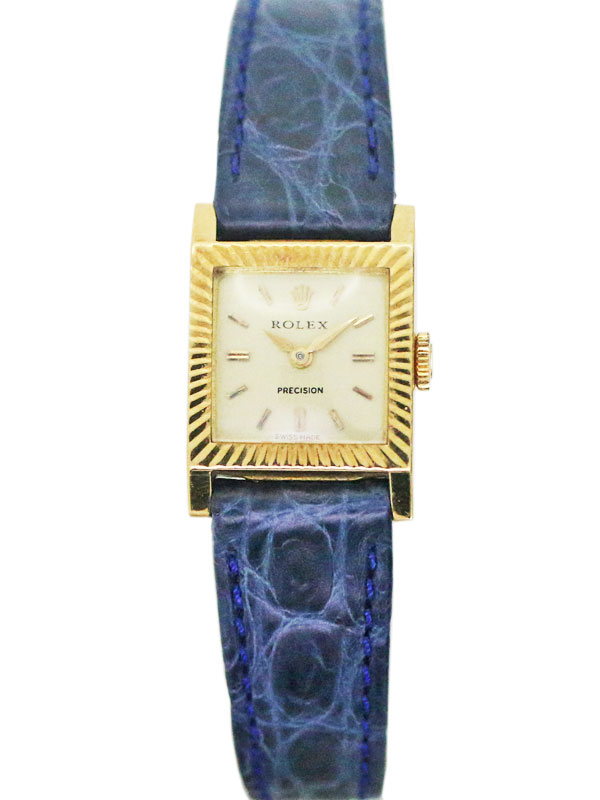 ROLEX 18K． フルーテッドスクエアケース
