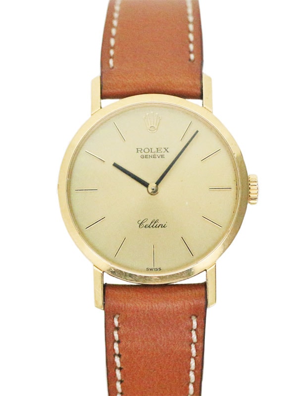 ROLEX 18K．イエローゴールドラウンドケース紳士用手巻き