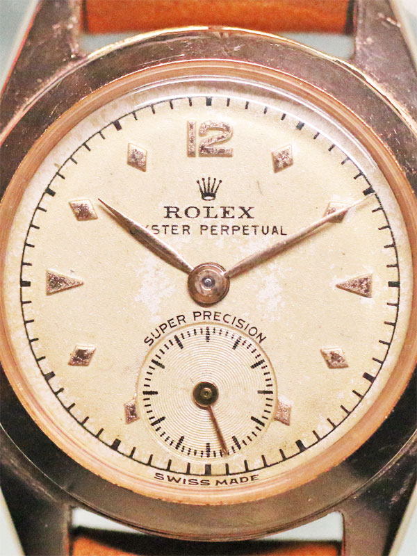 ROLEX 14K．ピンクゴールドオイスターパーペチュアル「バブル