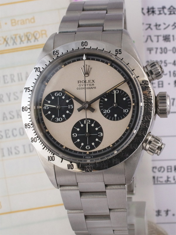 オイスター コスモグラフ デイトナ風 ポールニューマンダイヤル風 自動巻腕時計 ROLEX SS オイスターコスモグラフ「DAYTONA