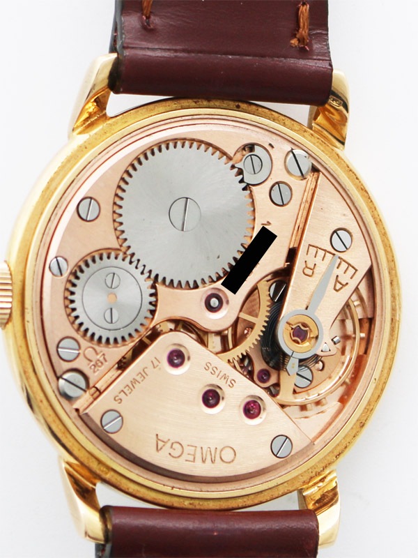 OMEGA 18K．ピンクゴールドラウンドケース 紳士用手巻き