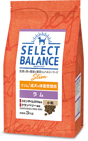 スリム/セレクトバランス<BR>成犬用の体重管理用ラム小粒3kg