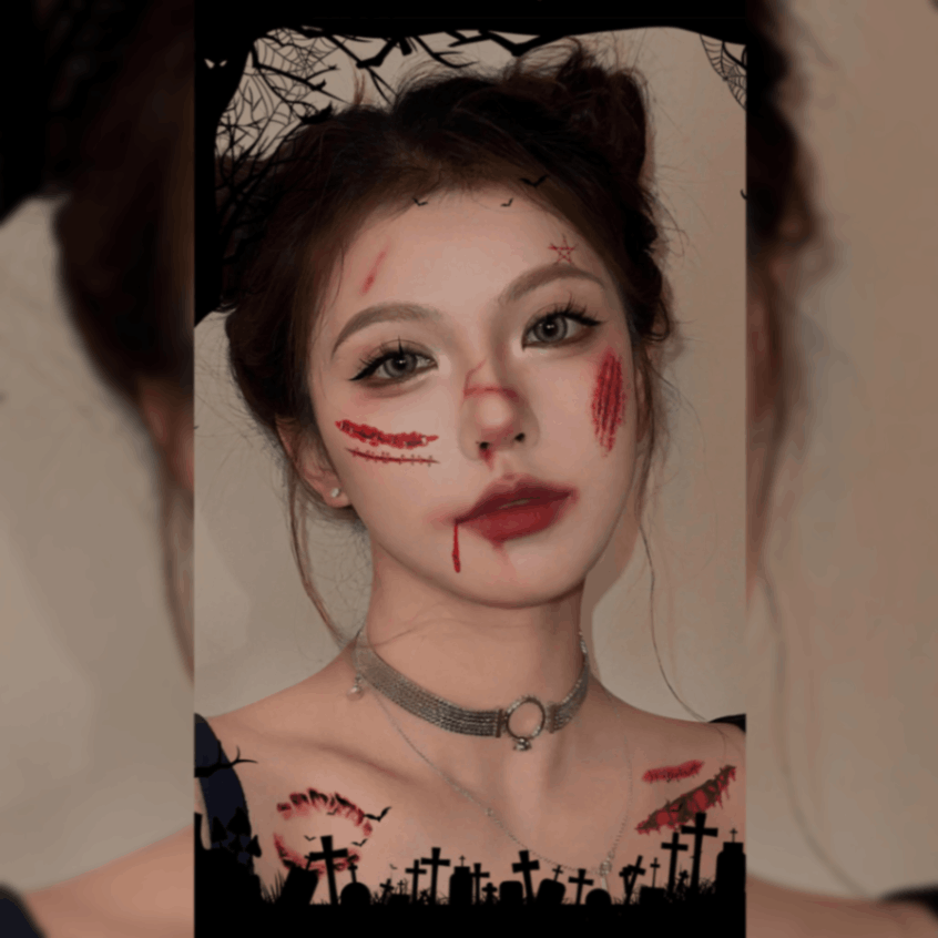ハロウィン ゾンビ ホラー 傷シール 傷タトゥーシール