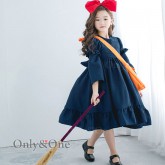 なりきり 魔女の宅急便 キキ風 コスプレ 4点セット(ワンピース カチューシャ バッグ キーホルダー) えらべる コスチューム キッズ|ハロウィン コスプレ|コスプレ・コスチューム