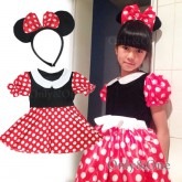 【訳あり品】ハロウィン コスプレ キッズ 子供用 ドットワンピース コスチューム　【XLサイズ】 130〜140cm|アウトレット