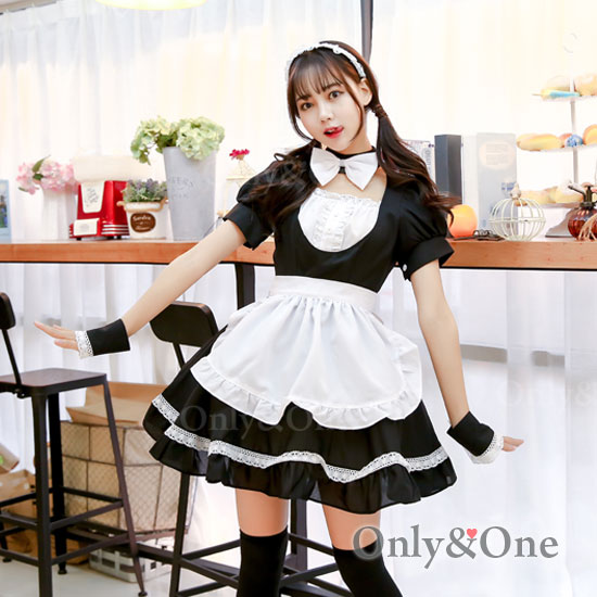 メイド 服 コスプレ ハロウィン コスチューム(Maid Cosplay) k02042-1商品メイン画像