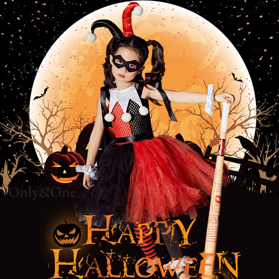 コスプレ子供 ハーレイ・クイン ハロウィン(Halloween Cosplay child Harley Quinn) k12065商品サムネ画像