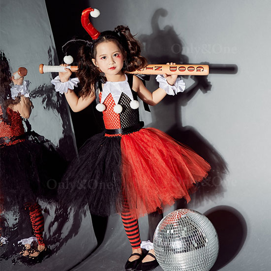コスプレ子供 ハーレイ・クイン ハロウィン(Halloween Cosplay child Harley Quinn) k12065商品サムネ画像