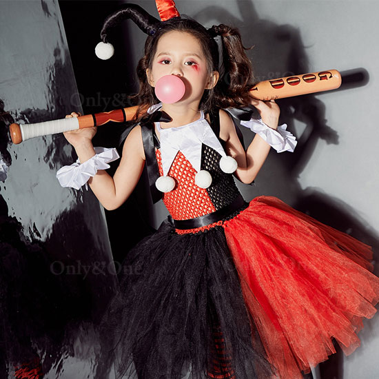 コスプレ子供 ハーレイ・クイン ハロウィン(Halloween Cosplay child Harley Quinn) k12065商品サムネ画像