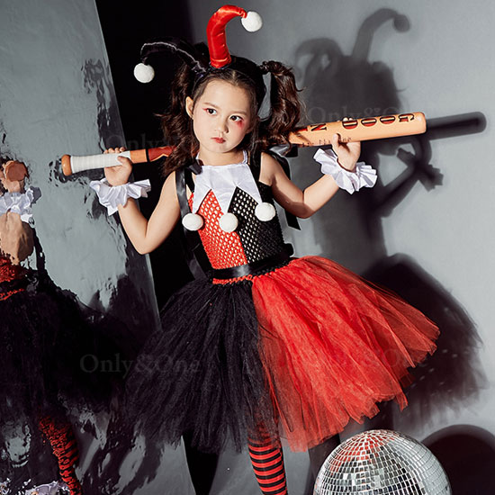 コスプレ子供 ハーレイ・クイン ハロウィン(Halloween Cosplay child Harley Quinn) k12065商品サムネ画像