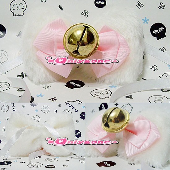 鈴付き CUTEなネコ耳＆首輪SETホワイト商品サムネ画像
