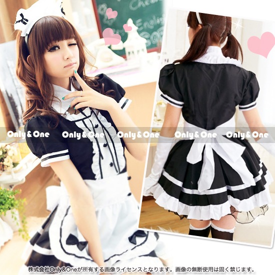メイド 服 コスプレ ハロウィン コスチューム(Maid Cosplay) k02130商品メイン画像