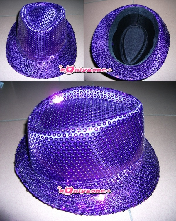 デザイン豊富 スパンコールハットパープル商品メイン画像
